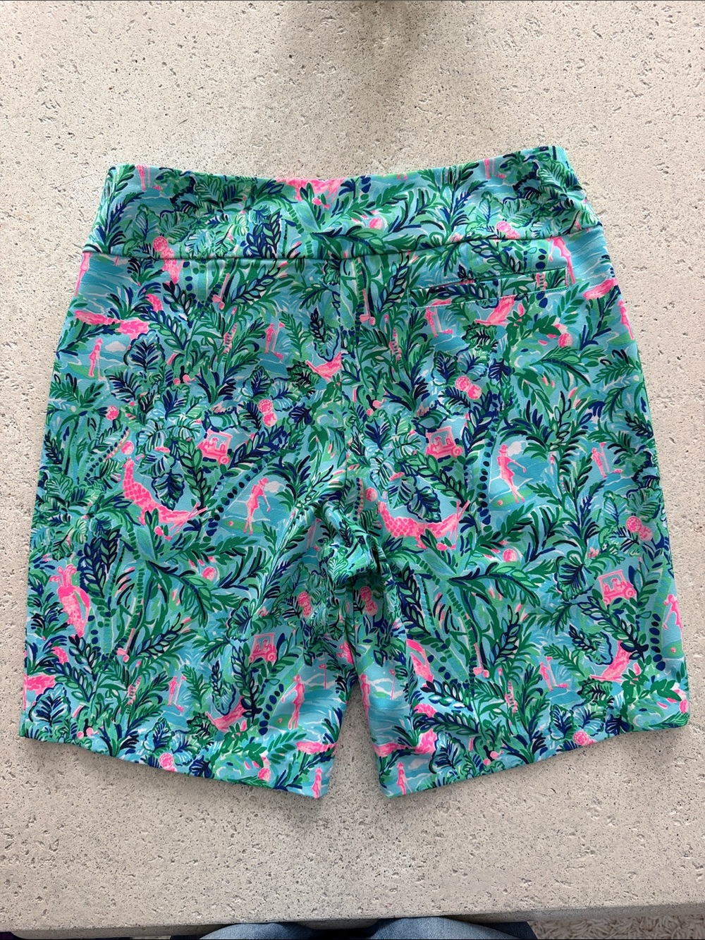 Lilly Pulitzer Tropical Floral Bermuda Shorts in Aqua, Pink & Green - Picture 3 of 3